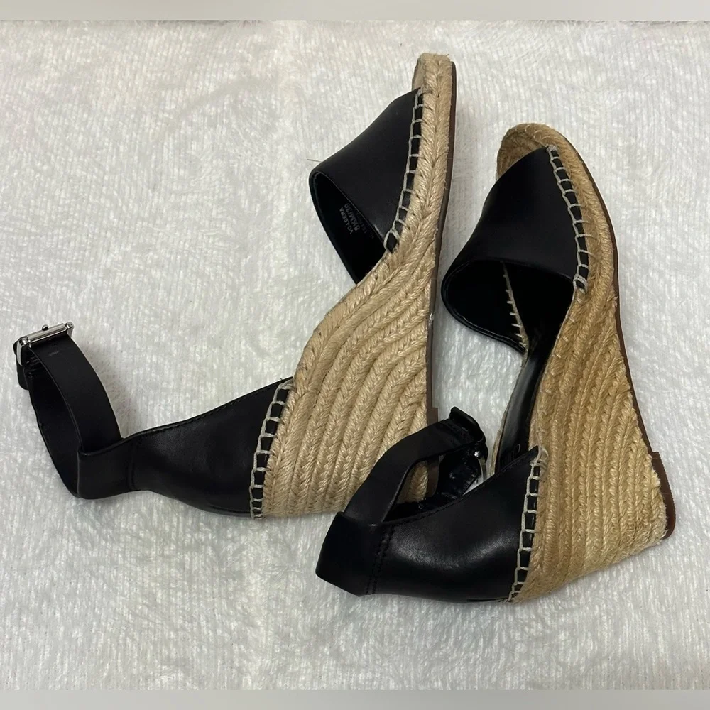 Vince Camuto Black Espadrille Sandals with Ankle Strap 💛🖤
